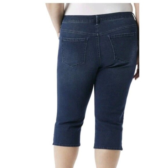 Gloria Vanderbilt Amanda Denim Capri Cropped Jeans 20W Stretch Swan Series New - Picture 9 of 13